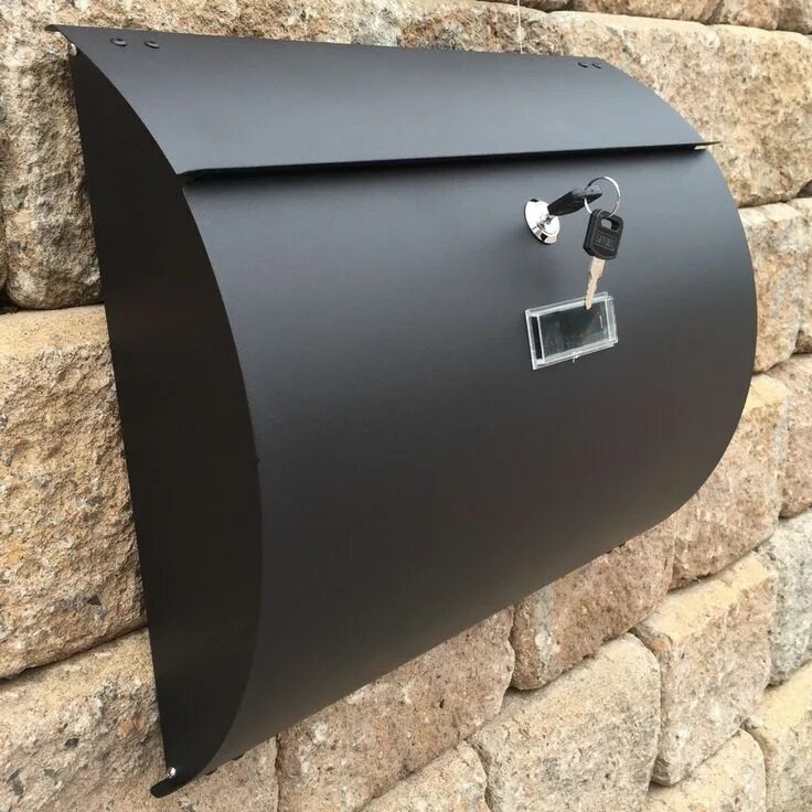 Почтовый ящик уличный фото MPB1402B Semi Curve Lockable Mailboxes Painted Black Stainless Steel Letterbox e