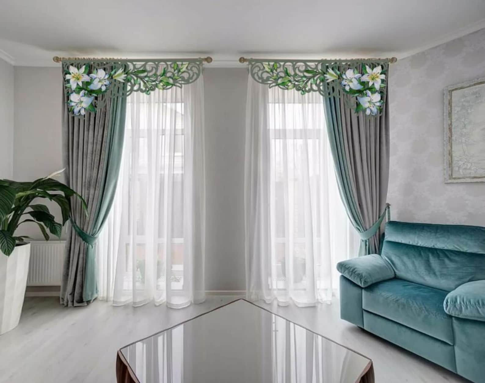 Под что подбирают шторы в интерьере Curtain Style Canopies Lambrequin Canopy Valance Panel 3D Etsy