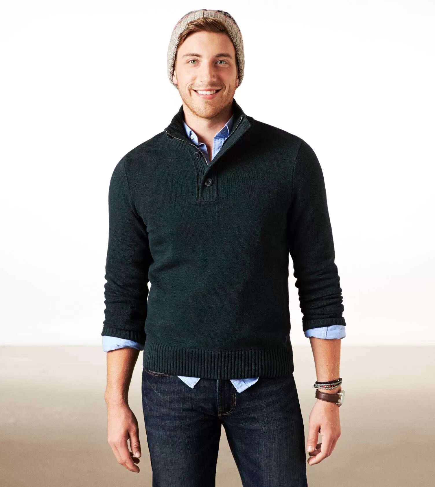Под джемпер что одевают AE Mock Neck Sweater Well dressed men, Mens outfitters, Mens outfits