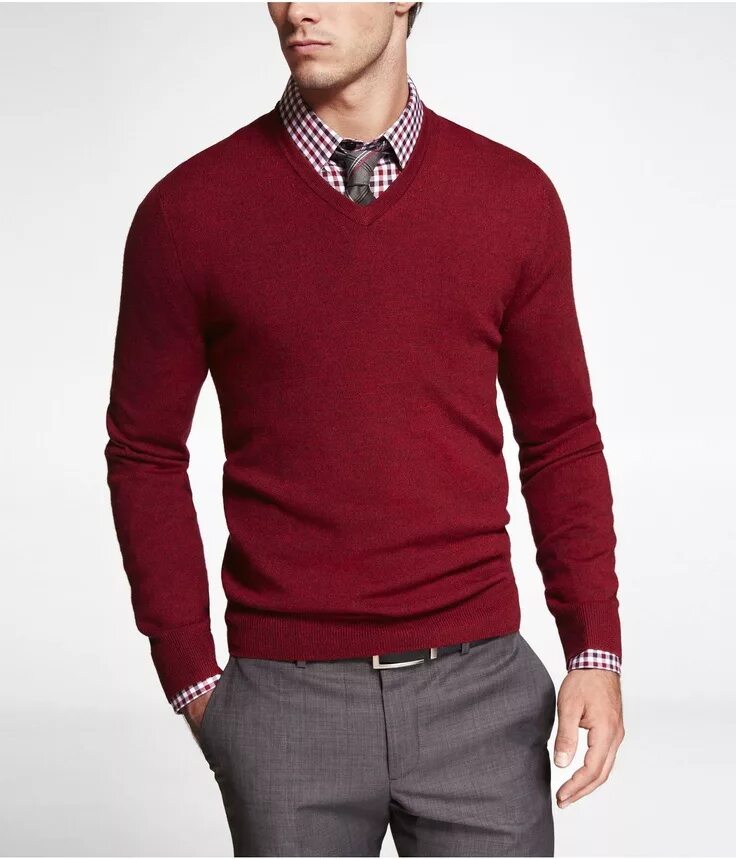 Под джемпер что одевают MERINO WOOL V-NECK SWEATER from EXPRESS Mens fashion, Mens outfits, Mens fashion