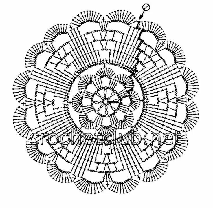 Под горячее крючком схемы белый пуловер-ирландское кружево-мотив 8 Crochet doily patterns, Crochet diagram