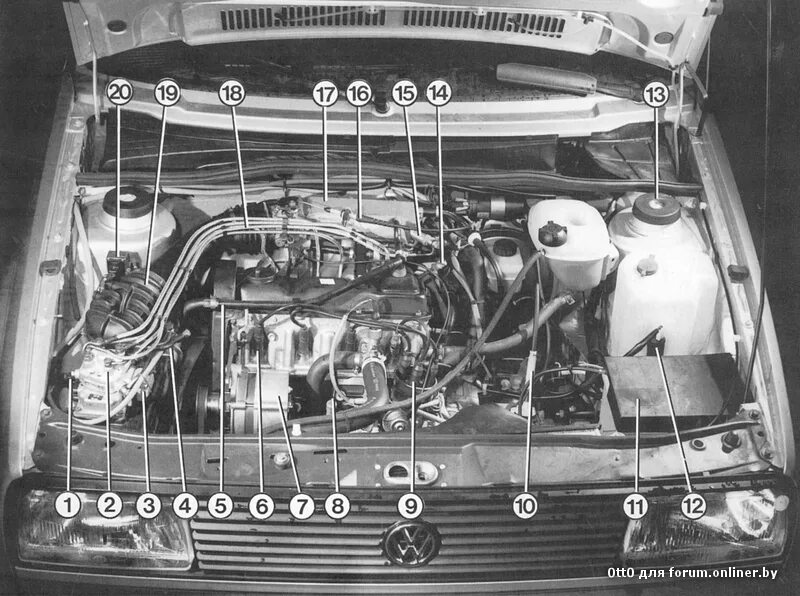 Под капотом схема фото Jetta 2 k-jetronic - Форум onliner.by