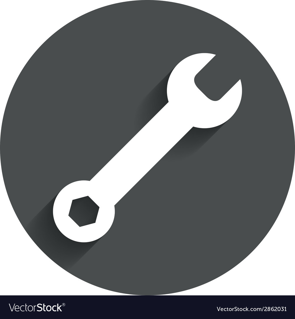 Под ключ фото Wrench key sign icon service tool symbol Vector Image