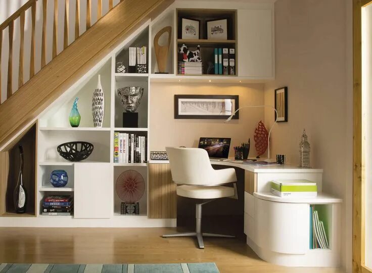Под лестницей в доме фото Under Stairs Storage Stylish Under Stair Study Neville Johnson Meuble sous escal