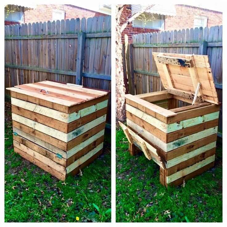 Под на дачу своими руками Compost Bin Made From Recycled Pallets * 1001 Pallets Compost bin pallet, Pallet