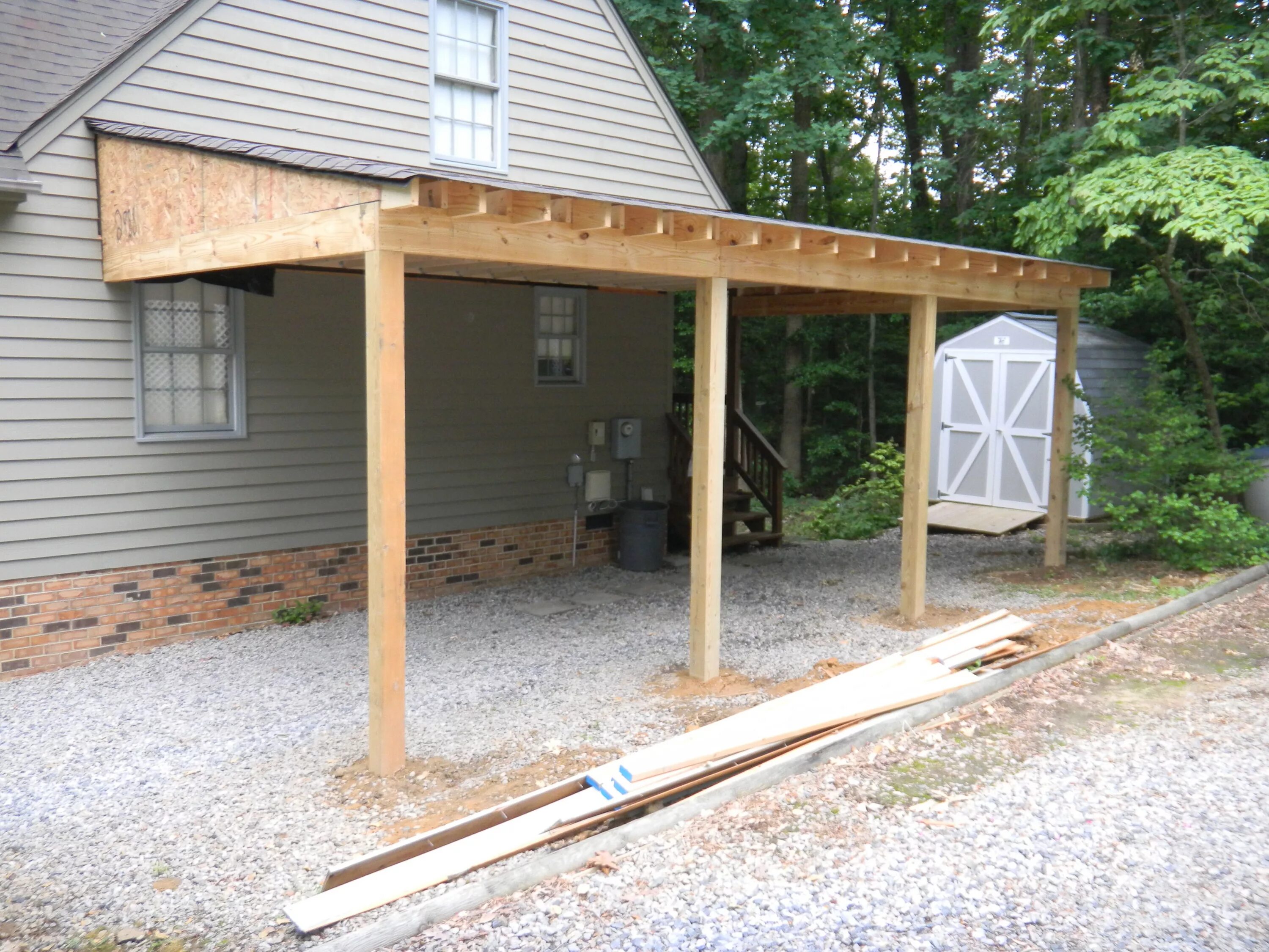 Под навес своими руками фото Carport progress photos from Chesterfield Va Diy carport, Carport makeover, Carp