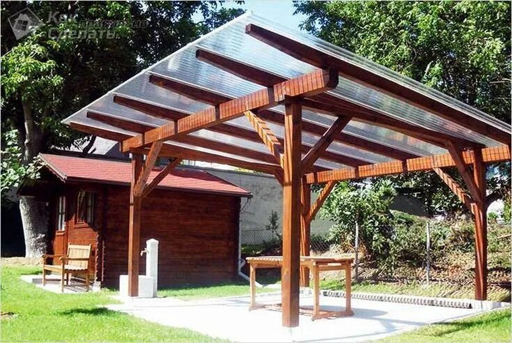 Под навес своими руками фото Беседки из поликарбоната своими руками 100 фото Backyard gazebo, Backyard pavili