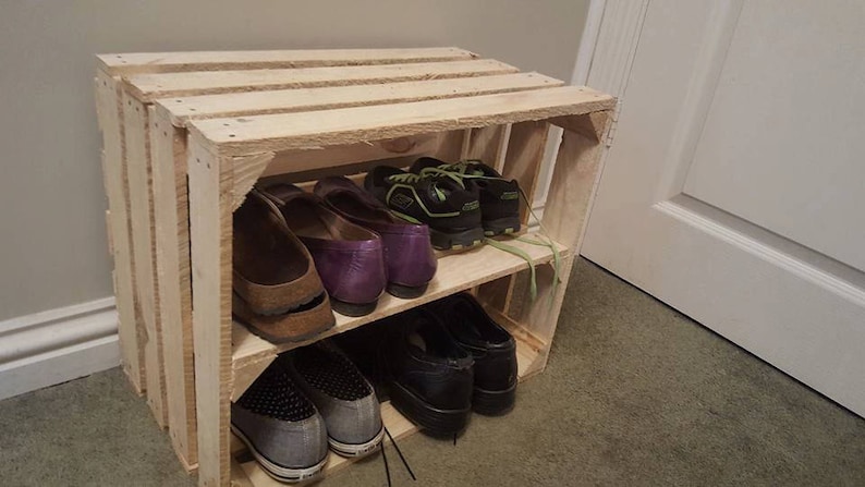 Под обувь своими руками фото SHABBY CHIC Wooden Shoe Rack Handmade Vintage Apple Crate Etsy Sweden
