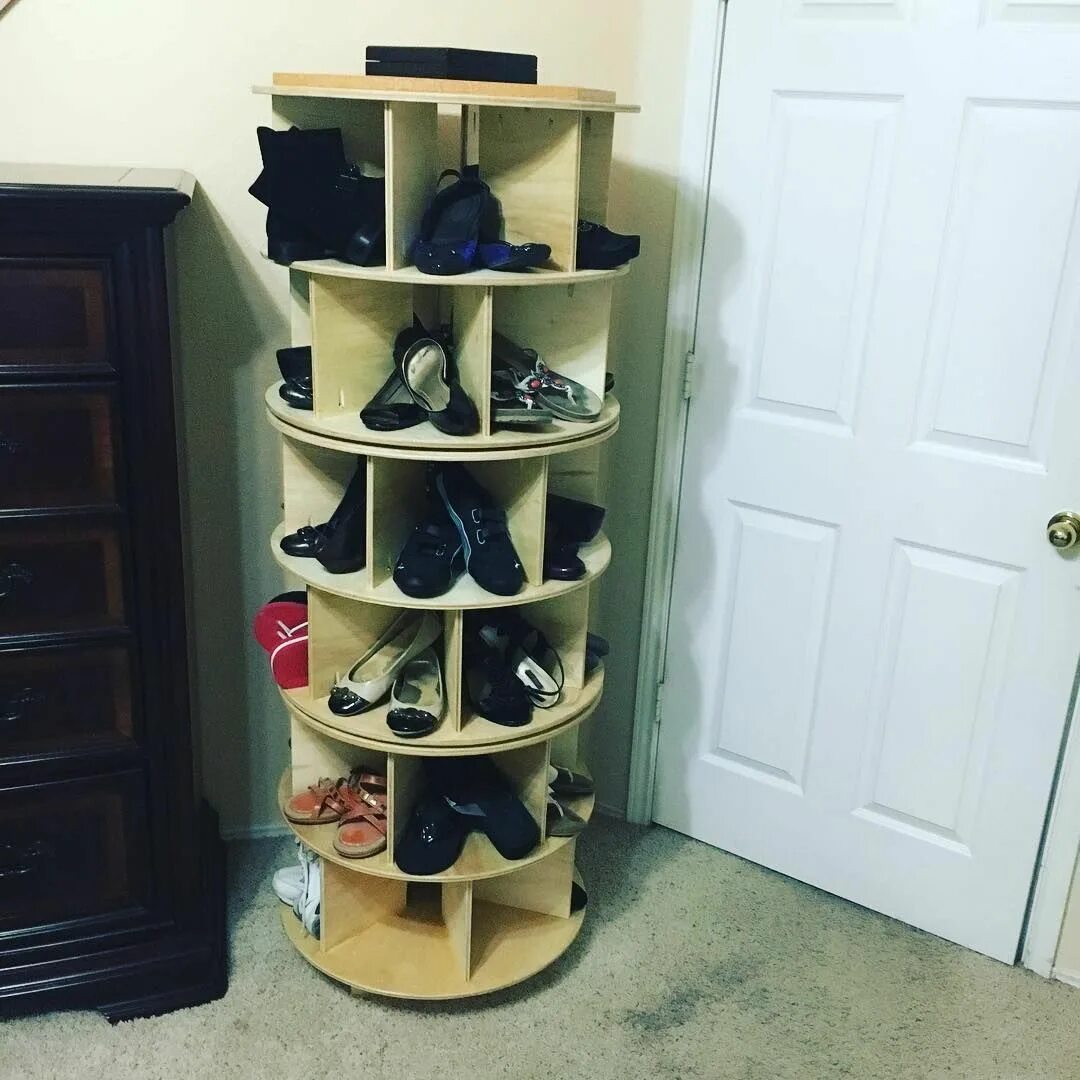 Под обувь своими руками фото Lynn Lacey - LL Woodworks в Instagram: "Completed the Lazy Susan shoe organizer"