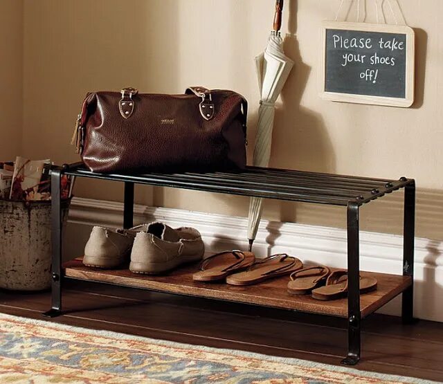 Под обувь в стиле лофт pottery barn shoe rack bench cheap online