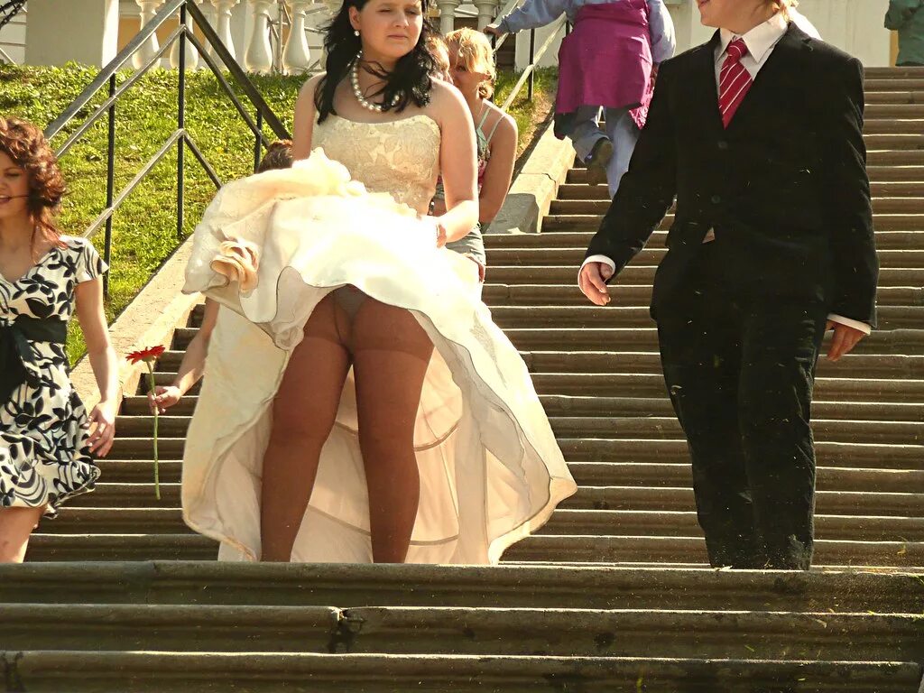 Под платьем жены фото Wedding A gust of wind caught hold of this brides dress in. Flickr