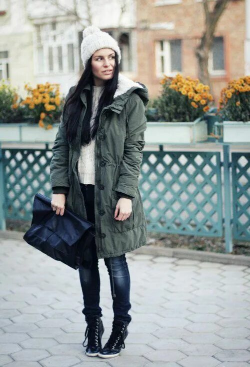 Под серую куртку какая шапка подойдет фото Pin de Alisia Renard en Style Moda, Outfit, Mujeres