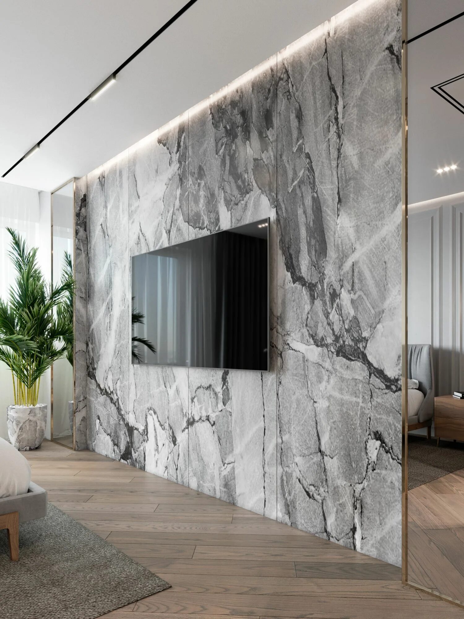 Под серый мрамор в интерьере Interior design of apartment in Kyiv. Apartment interior, Apartment interior des