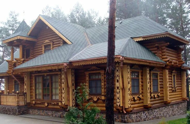 Под старину частные дома фото Дом из кедра-Русский модерн Дома из кедра, Домашняя мода, Дом