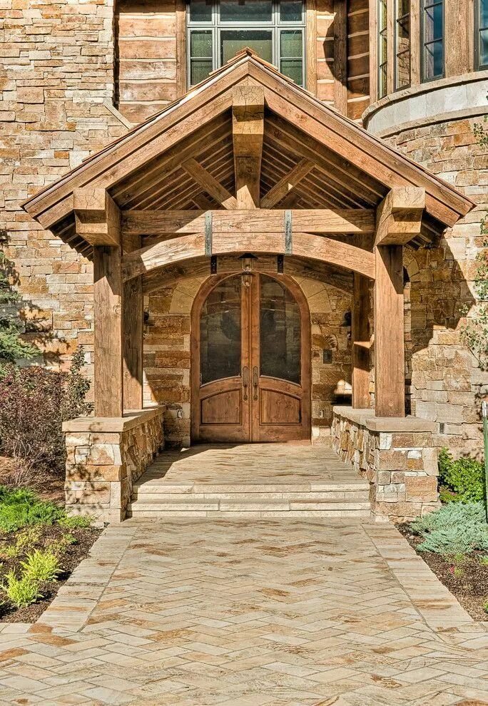 Под старину частные дома фото 15 Inviting Rustic Entry Designs For This Winter House exterior, Entry design, M