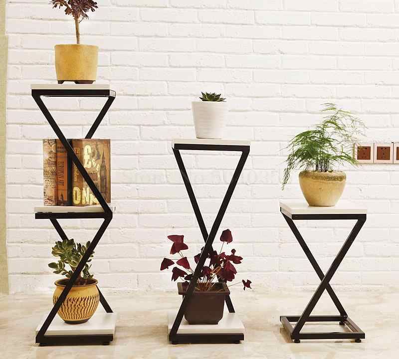 Под цветы в стиле лофт Simples multi camada de ferro forjado flor estande varanda piso verde haste orqu