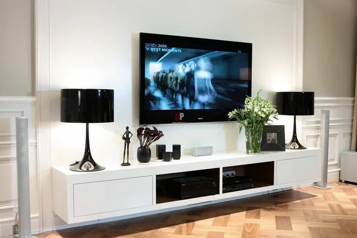 Под телевизор фото tumba-pod-televizor (18) Living room tv wall, Modern glam living room, Dining ro