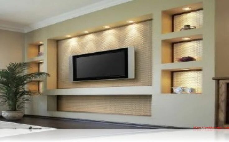 Под телевизор из гипсокартона фото İlgili resim Living room tv wall, Tv wall design, Modern tv wall units