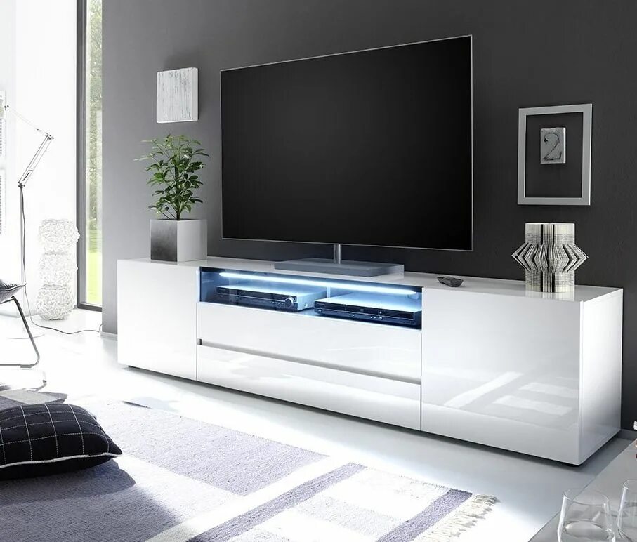 Под телевизор мебель современная фото VICENZA Collection - Large TV Cabinet Tv stand decor, Tv stand designs, White tv