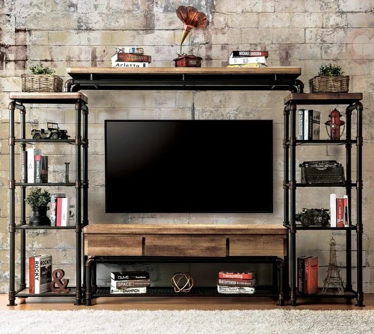 Под тв в стиле лофт Somerset Contemporary 60" TV Stand Industrial livingroom, Industrial design furn