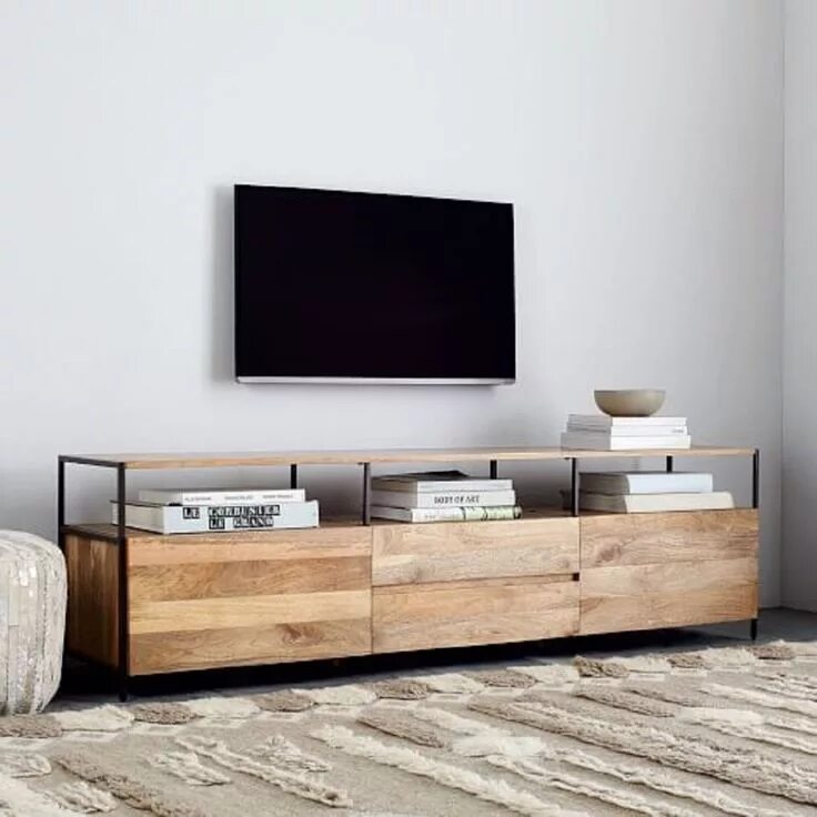 Под тв в стиле лофт Industrial Storage Media Console (203 cm) Furniture, Wood media console, Media c