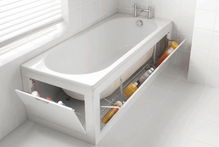 Под ванной фото Экран для ванны: фото лучших моделей и нюансы монтажа Bathroom sink diy, Bathroo