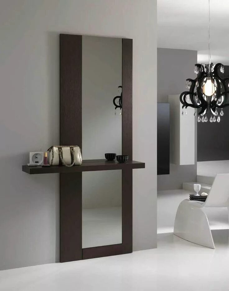Под зеркалом в прихожей фото Pin by Tatyana Dzhurko on Дизайн прихожей Mirror design wall, Modern mirror desi