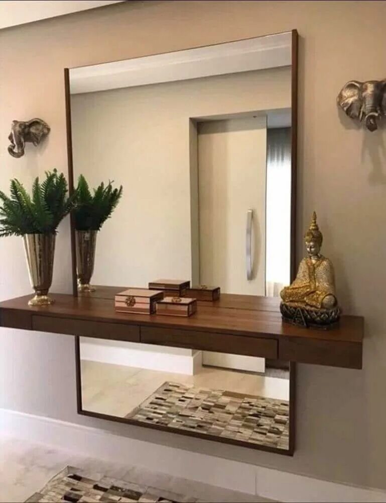 Под зеркалом в прихожей фото Pin on Decoração espelho