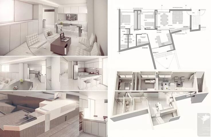 Подача дизайн проекта VIVIENDA EN PLANTA ALTA by Bman2006 on deviantART Interior design boards, Interi