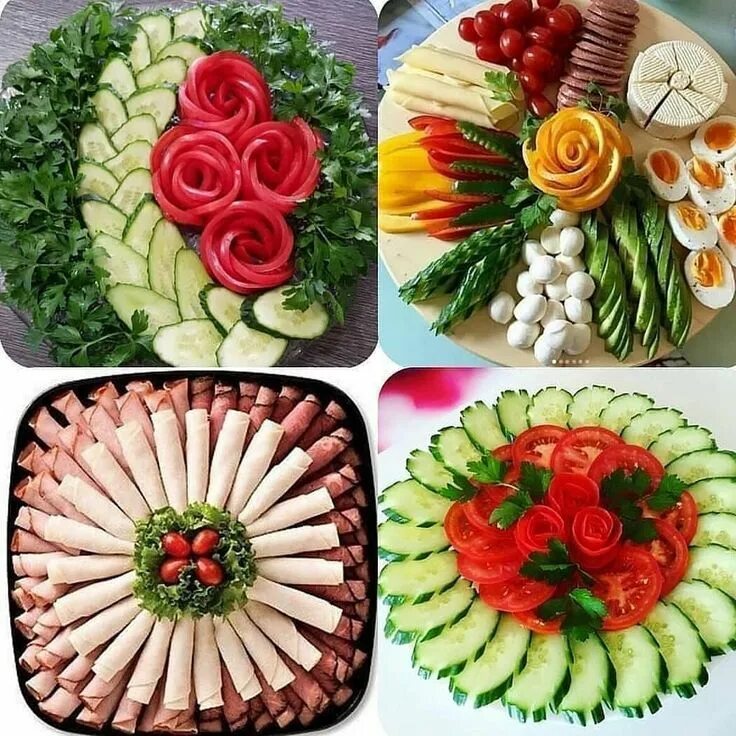 Подача нарезки на праздничный стол фото Image may contain: 1 person, food Veggie tray, Food art, Party platters