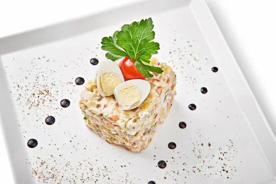 Подача оливье в ресторане фото Паста с морепродуктами - Picture of Cafe Nosorog, Balashikha - Tripadvisor