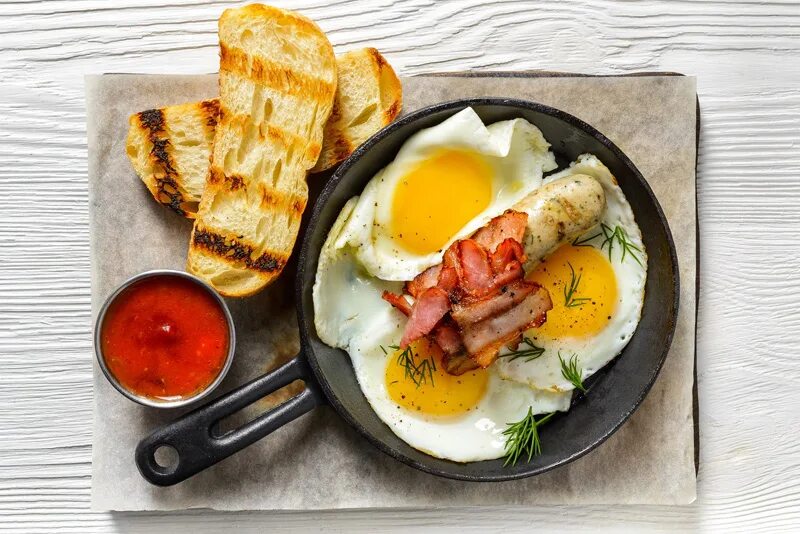 Подача яичницы в ресторане фото правила Breakfast plate