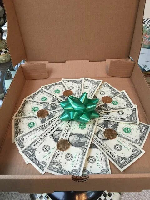 Подарить деньги оригинально фото a money pizzaMountain Breaths: Money Gift Idea Money gift, Gift money wedding, C