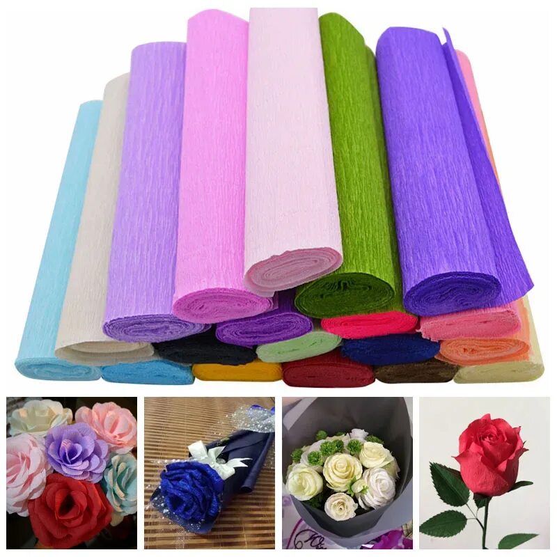 Подарки из креповой ткани фото Crepe Paper Flower Wrapping Making Flowers Crepe Paper - Party & Holiday Diy Dec