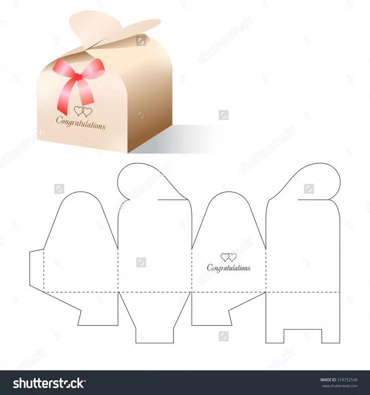 Подарки своими руками схема Retail Box Blueprint Template Stock Vector (Royalty Free) 374752549 Shutterstock