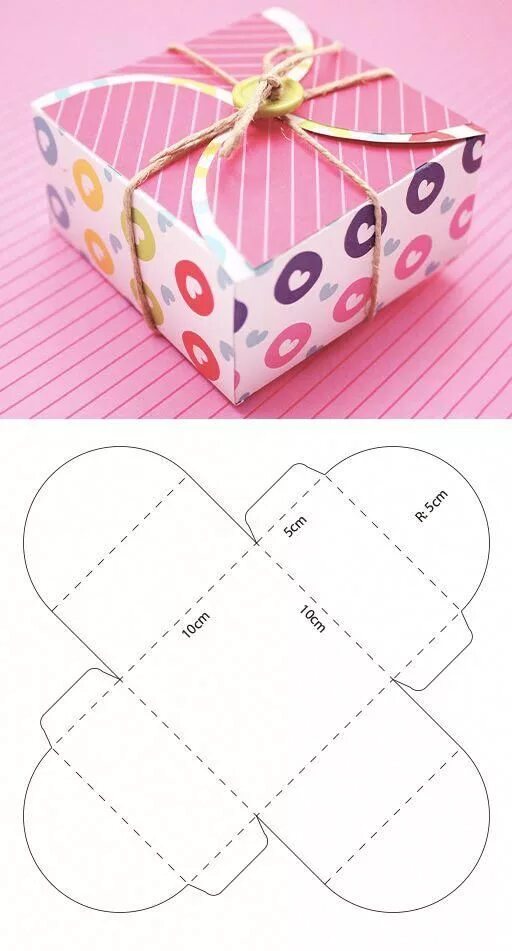 Подарочная коробка своими руками фото Caja de cartulinas para regalo - Caja cartulinas de para regalo souvenir - DiyFo