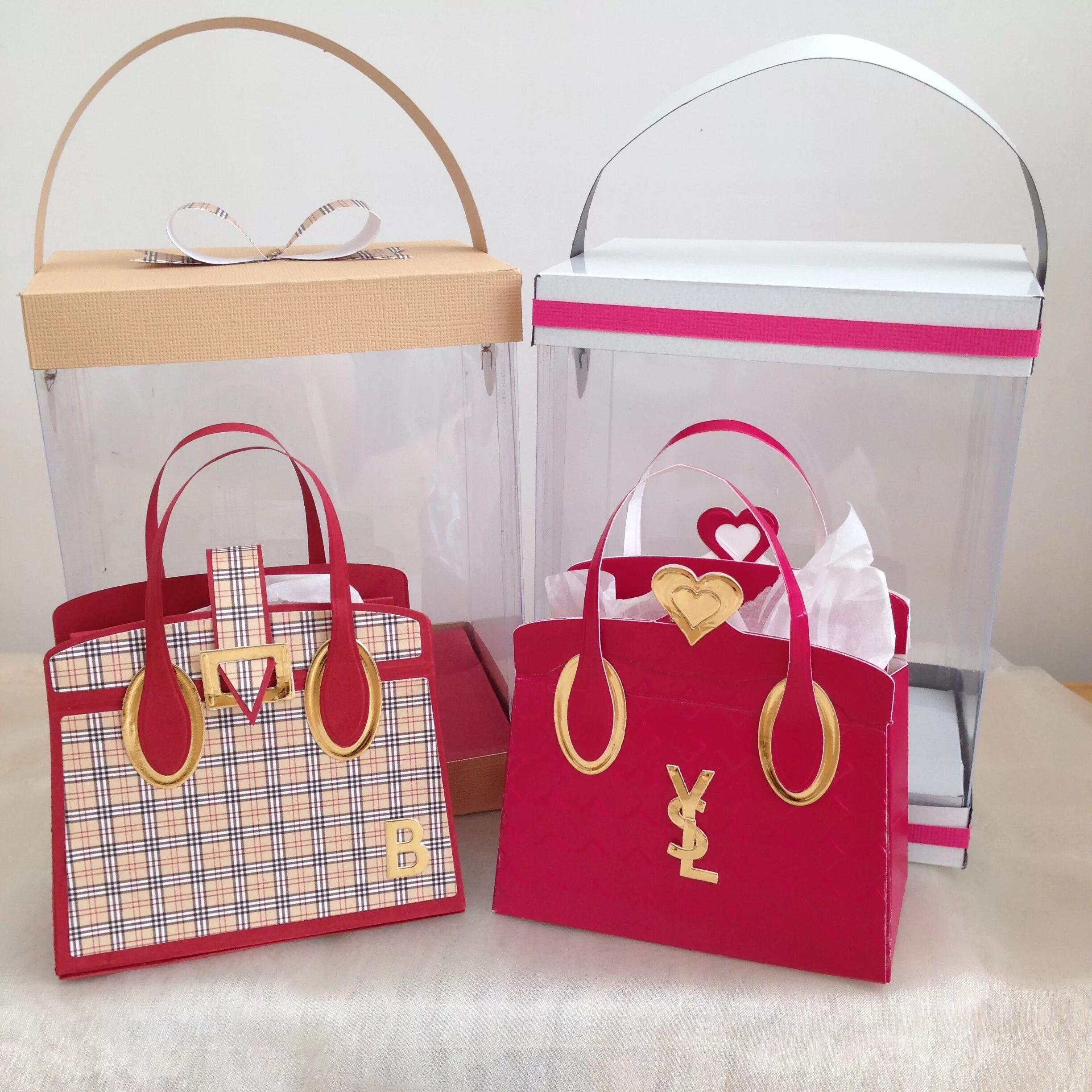 Подарочный сумочка two bags from Tonic Kensington handbag die Homemade gift bags, Handbag card, Pap
