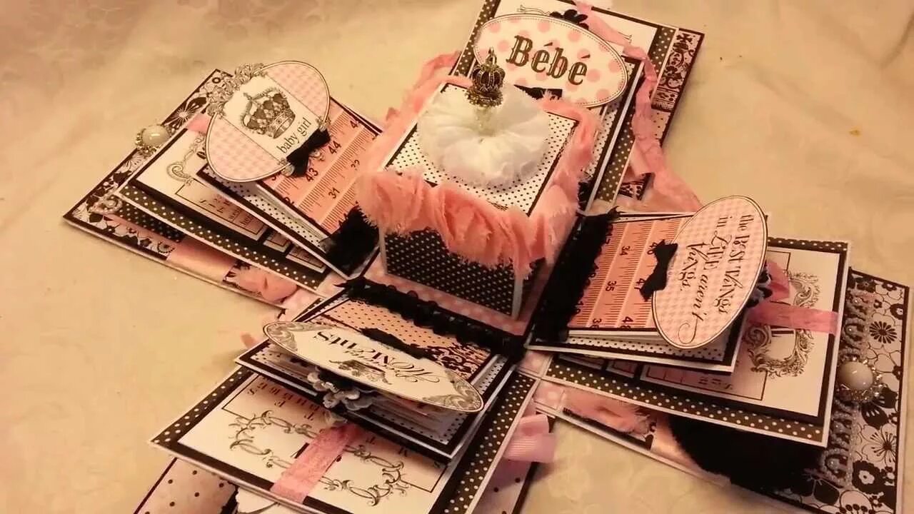 Подарок альбом для фото с деньгами Teresa Collins Bebe Explosion Box - YouTube