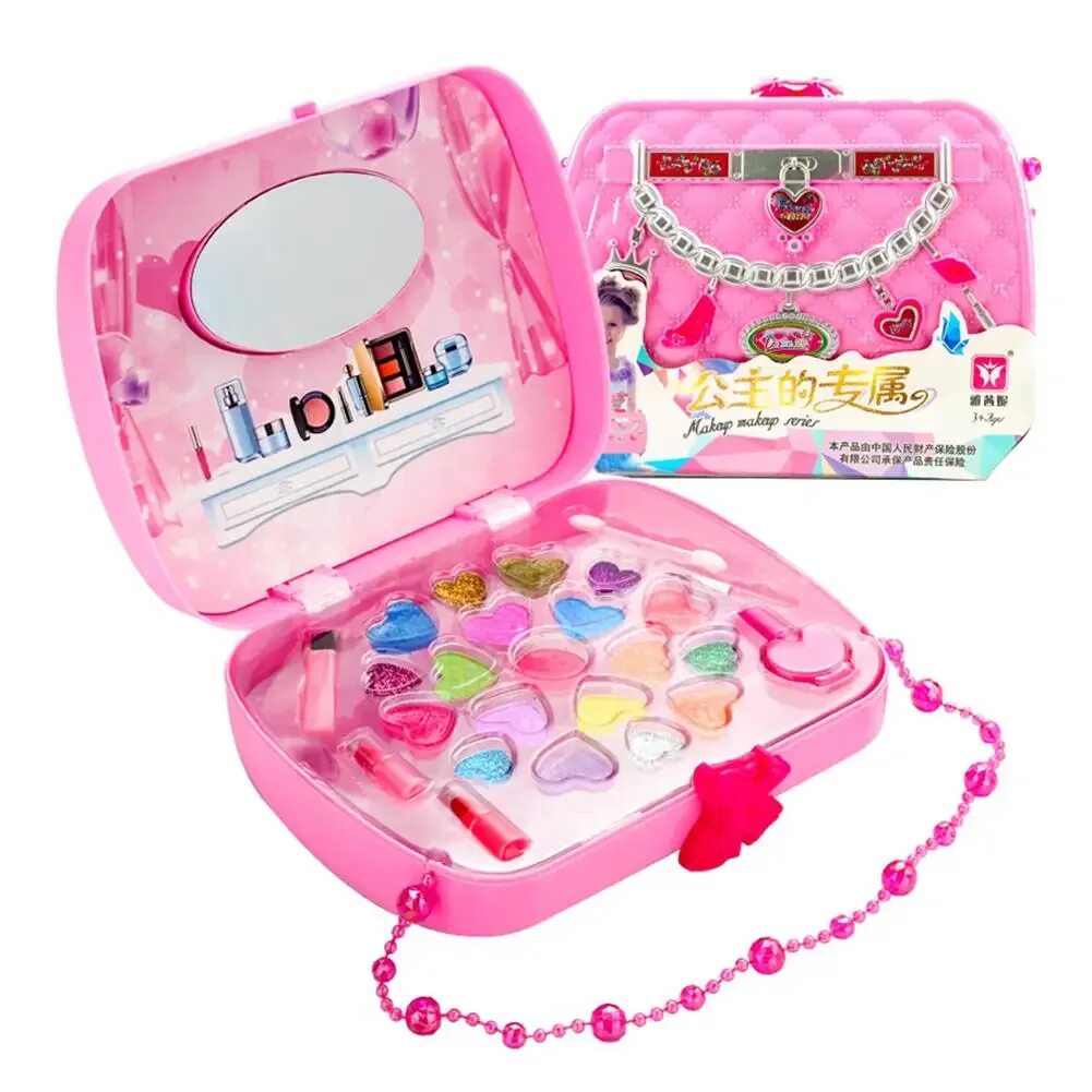 Подарок девочке 9 лет фото Pink Children Kids Baby Girl Toys Play House Princess Cosmetic Makeup Bag Gift B