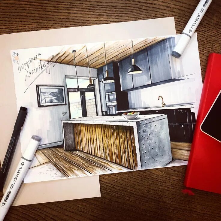 Подарок для дизайнера интерьеров #drawing #интерьерныйскетчинг #interiordesign #interiordesigner #interiorsketch 