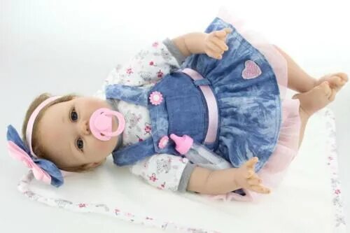 Подарок фото куклы silicone vinyl reborn baby dolls lifelike baby 22" newborn handmade doll girl eB