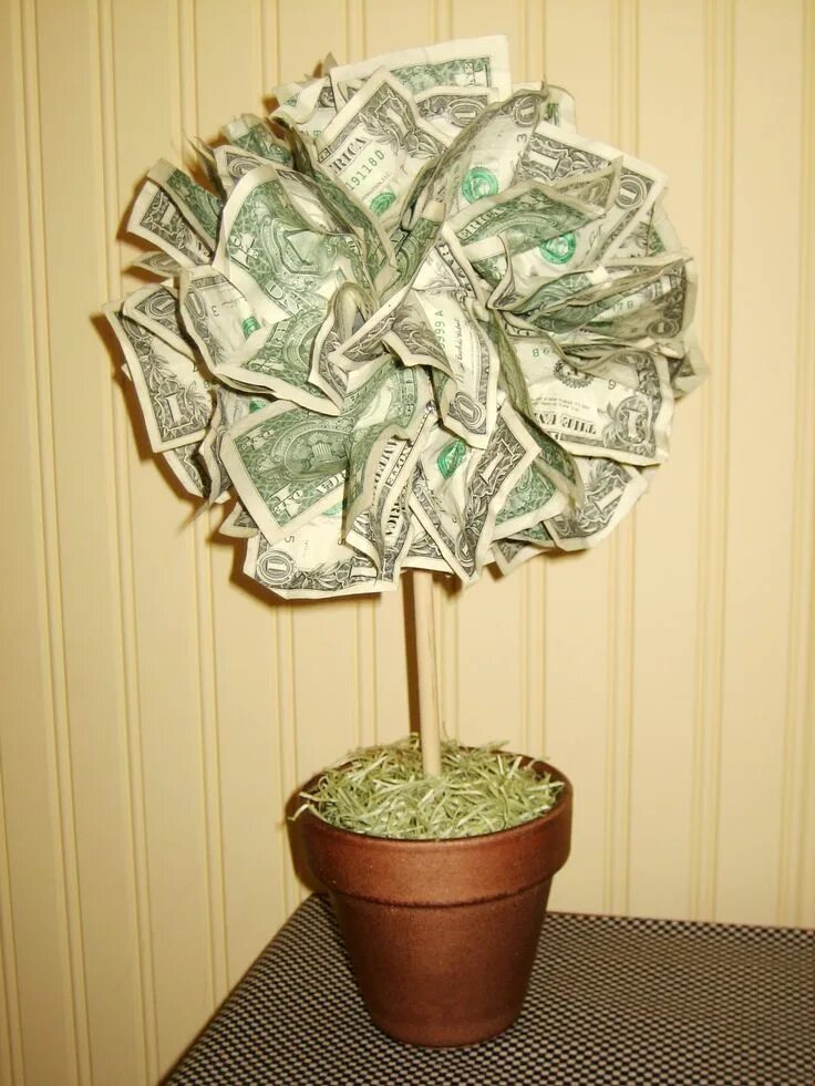 Подарок из денег своими руками фото Money Tree! Great wedding or graduation gift idea. 10 cool points for visual int