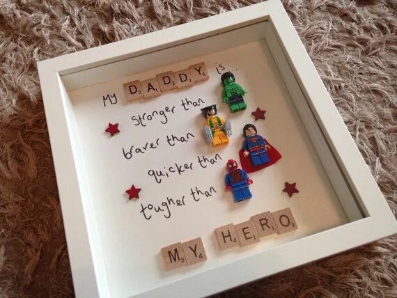 Подарок на день отца фото My Daddy is My Hero, Marvel Superhero, Fathers Day Gift, Lego, Scrabble Frame, G