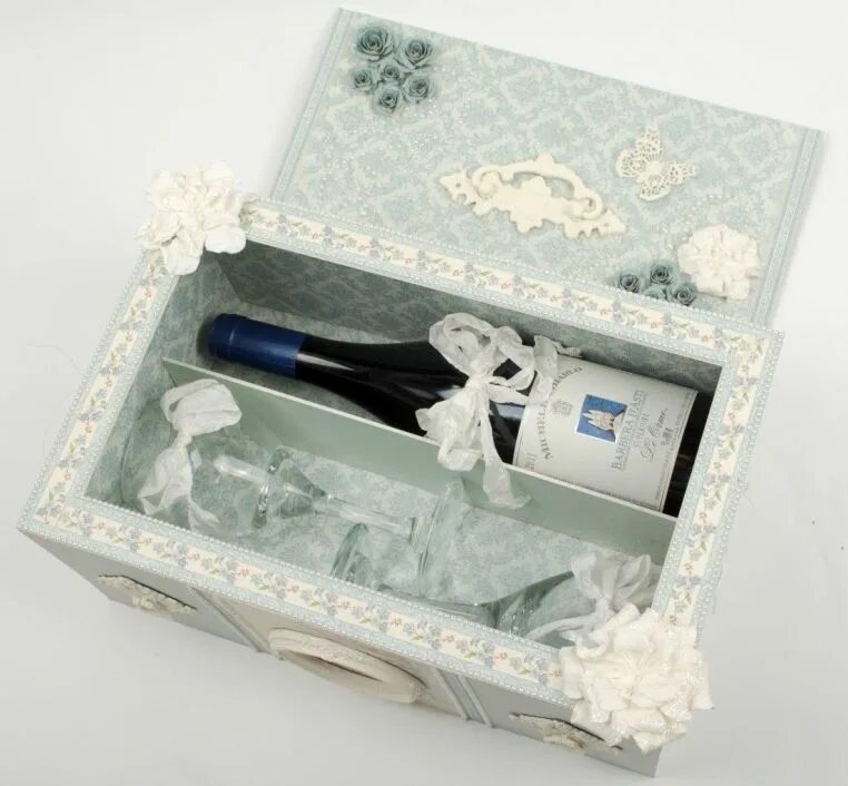 Подарок на свадьбы своими руками фото vintage papers made in Sweden Wine box, Paper craft tutorials, Scrapbook box