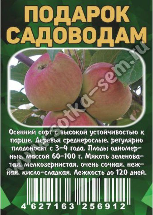 Подарок садовода описание сорта фото Яблоня Подарок Садоводам, подвой ранетка Пурпуровая /Сотка/ коробка купить, отзы