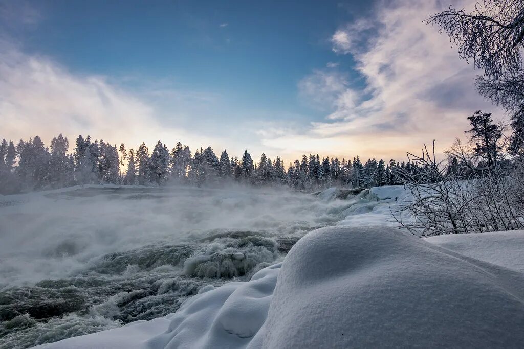Подающий снег река фото Sweden Flickr