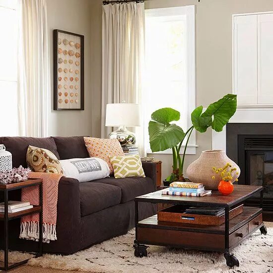 Подбираем мебель под интерьер Color Advice Brown living room decor, Brown couch living room, Brown sofa living