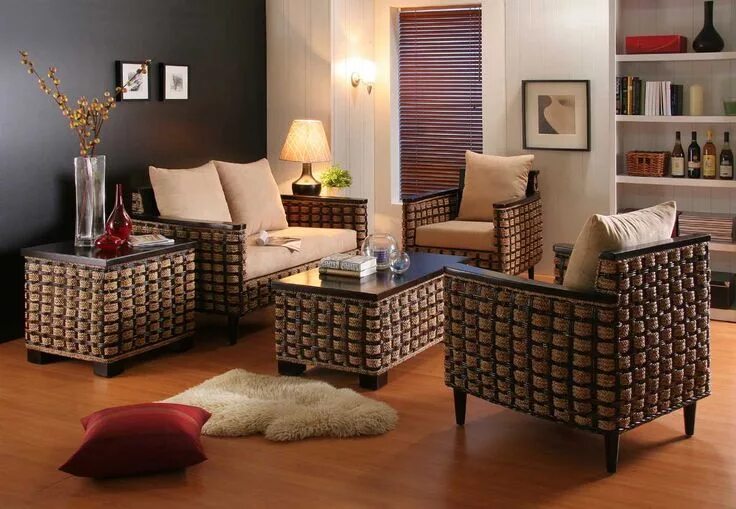 Подбираем мебель под интерьер The Unique Beauty of Wicker Bedroom Furniture Home Design Ideas Small living roo
