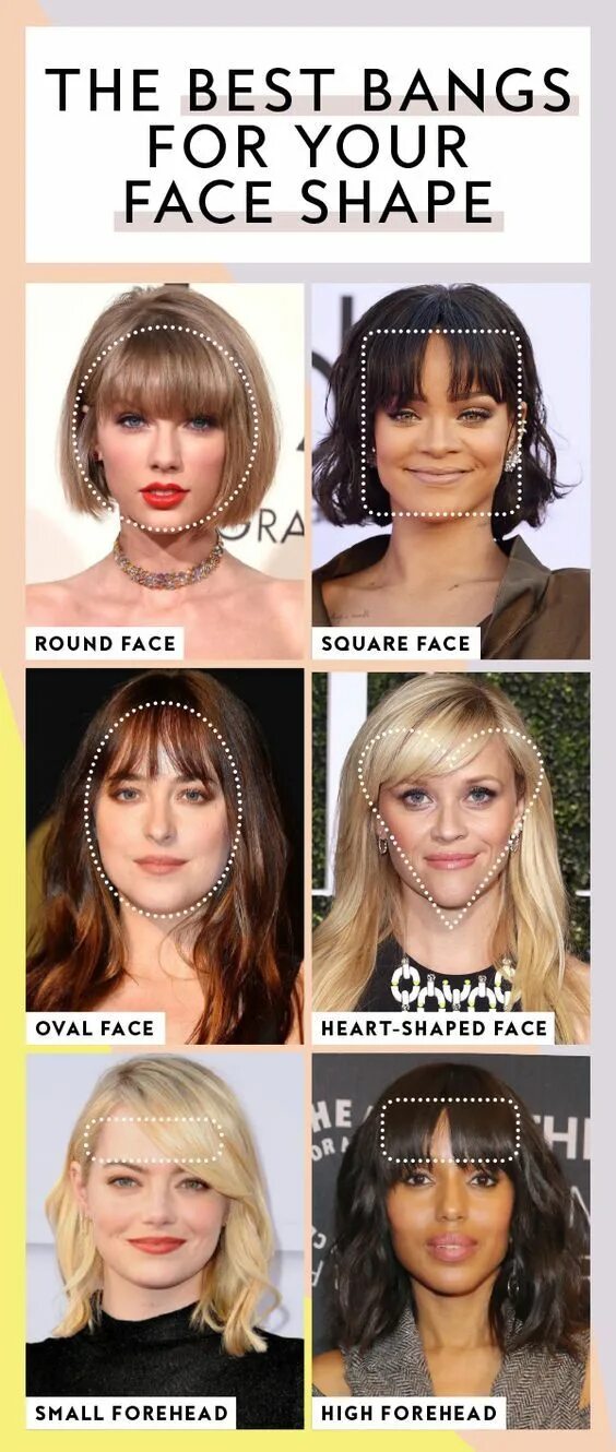 Подбор челки по фото онлайн бесплатно The Best Bangs for Your Face Shape Haircuts for round face shape, Bangs with med