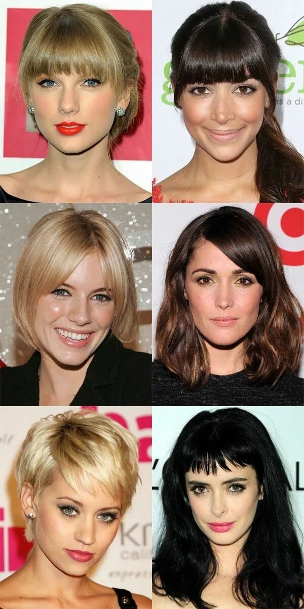 Подбор челок по фото Pin by Baleigh Harms on Haircuts: Fringe Face shape hairstyles, Oval face haircu